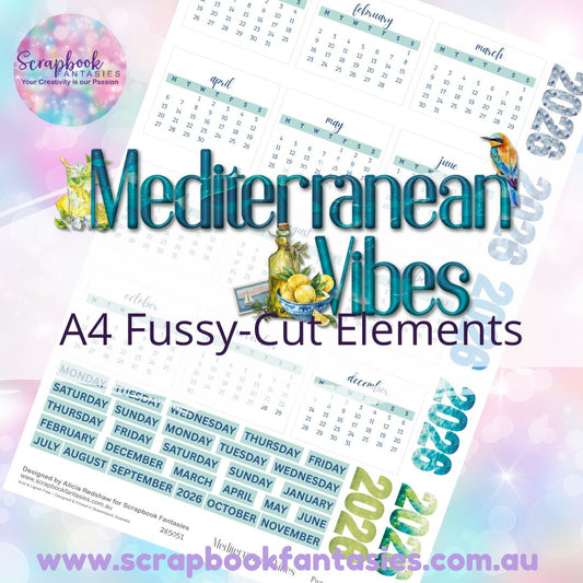 Mediterranean Vibes A4 Colour Fussy-Cut Calendar - 2026 - 265051