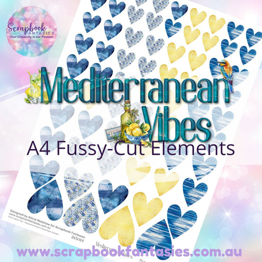 Mediterranean Vibes A4 Colour Fussy-Cut Elements - Hearts 1-2 265069