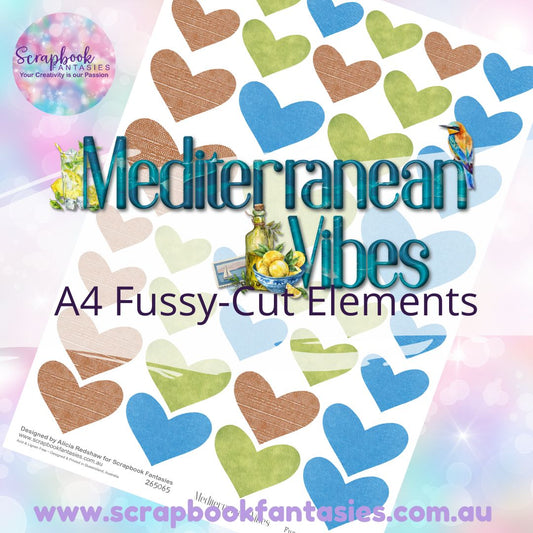 Mediterranean Vibes A4 Colour Fussy-Cut Elements - Hearts 2-2 265065