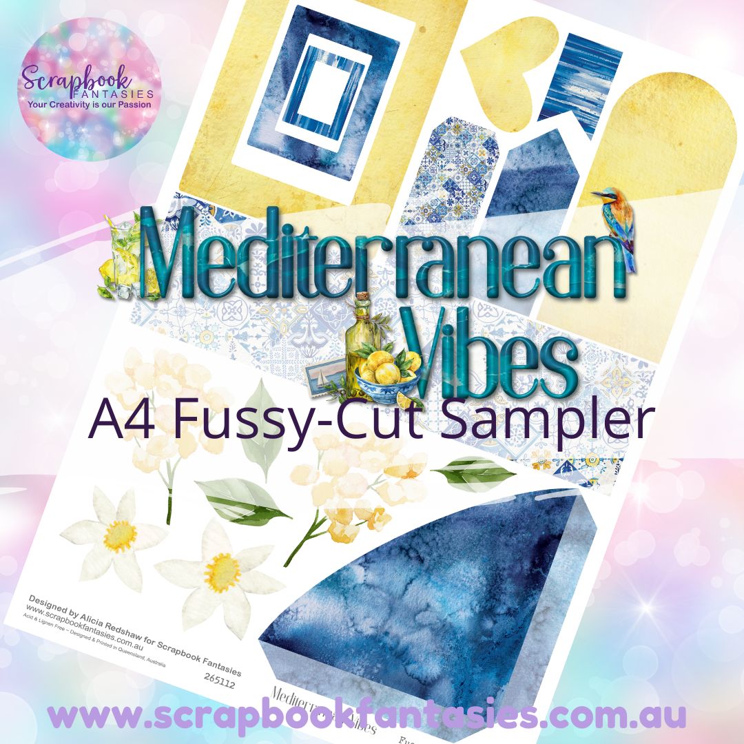 Mediterranean Vibes A4 Colour Fussy-Cut Sampler 8 - 265112