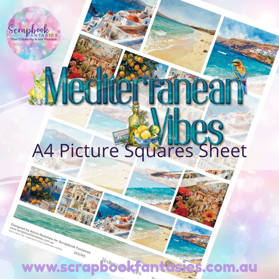 Mediterranean Vibes A4 Colour Fussy-Cut Picture Squares 265085