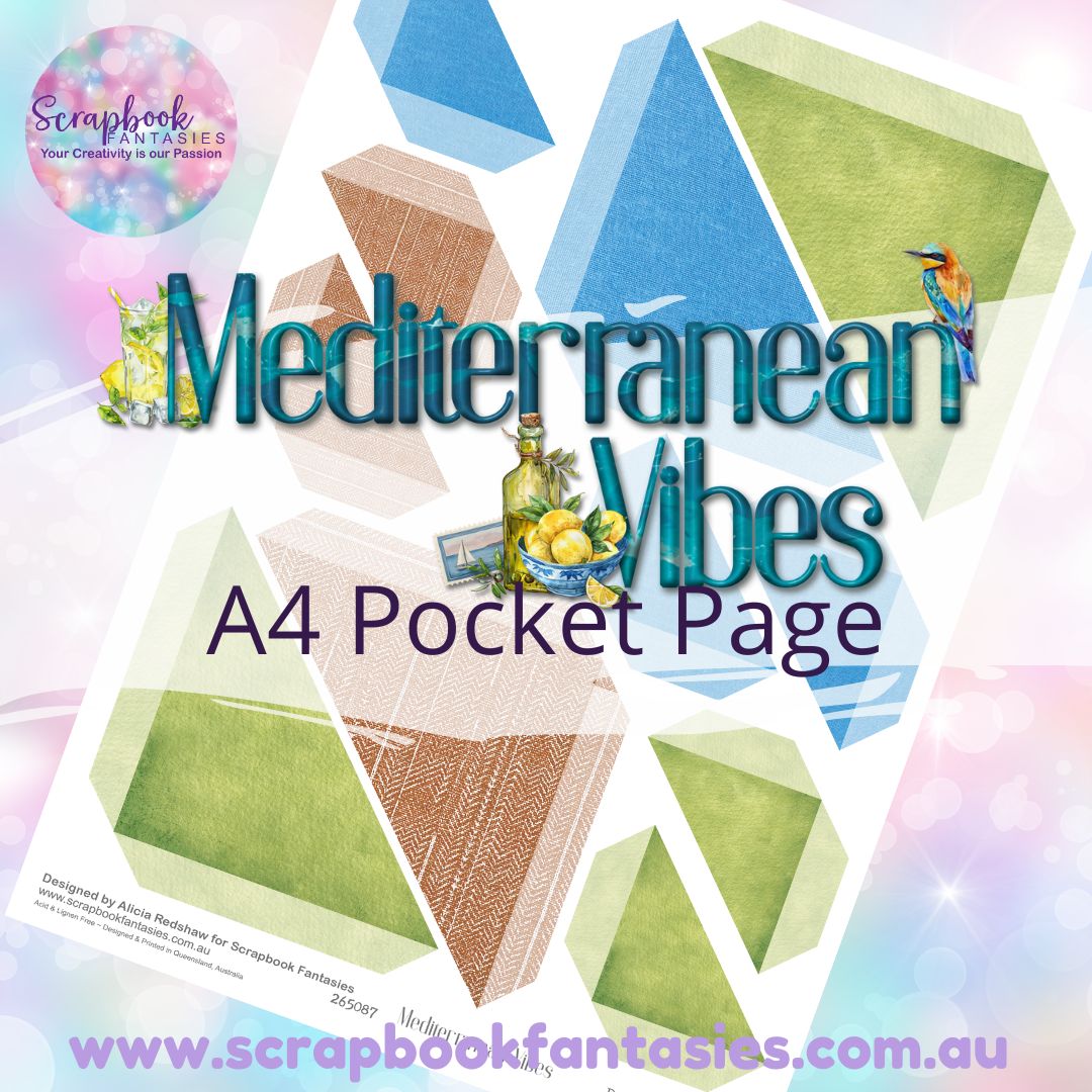 Mediterranean Vibes A4 Colour Pocket Page - Straight Corners 2 265087