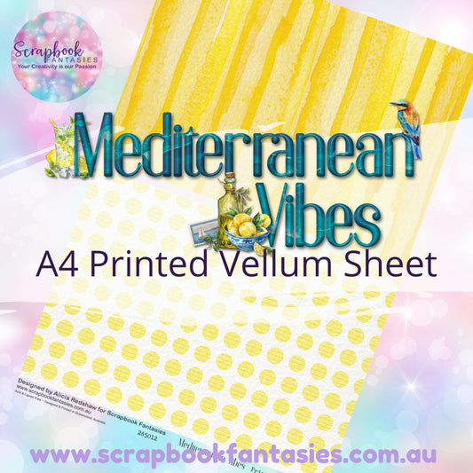 Mediterranean Vibes A4 Printed Vellum Sheet - Halves 3 265012