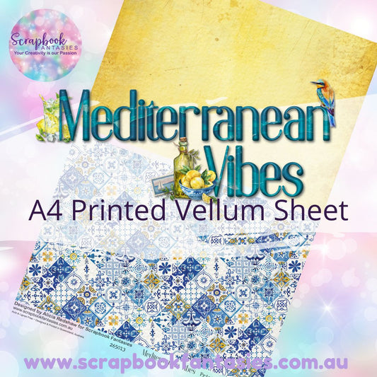 Mediterranean Vibes A4 Printed Vellum Sheet - Halves 4 265013