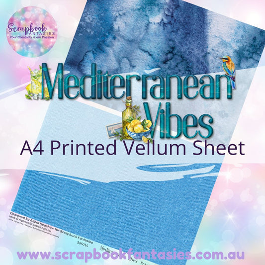 Mediterranean Vibes A4 Printed Vellum Sheet - Halves 6 265015