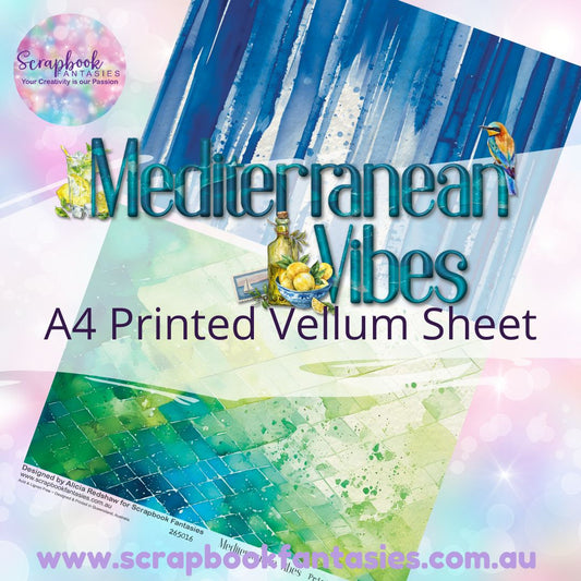 Mediterranean Vibes A4 Printed Vellum Sheet - Halves 7 265016