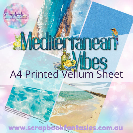 Mediterranean Vibes A4 Printed Vellum Sheet - Quarters 2 265019