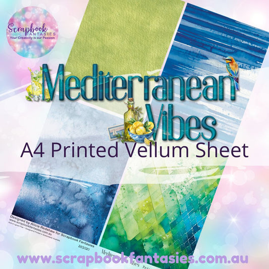 Mediterranean Vibes A4 Printed Vellum Sheet - Quarters 3 265020