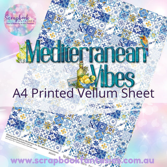 Mediterranean Vibes A4 Printed Vellum Sheet - Tiles 265101