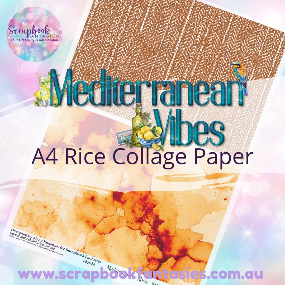 Mediterranean Vibes A4 Rice Collage Paper - Halves 5 265026
