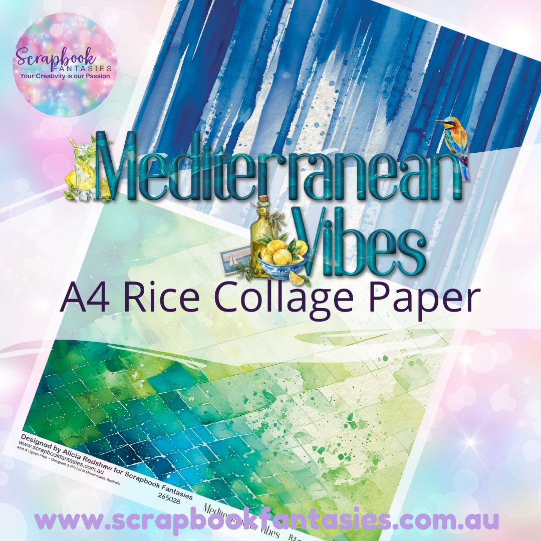 Mediterranean Vibes A4 Rice Collage Paper - Halves 7 265028
