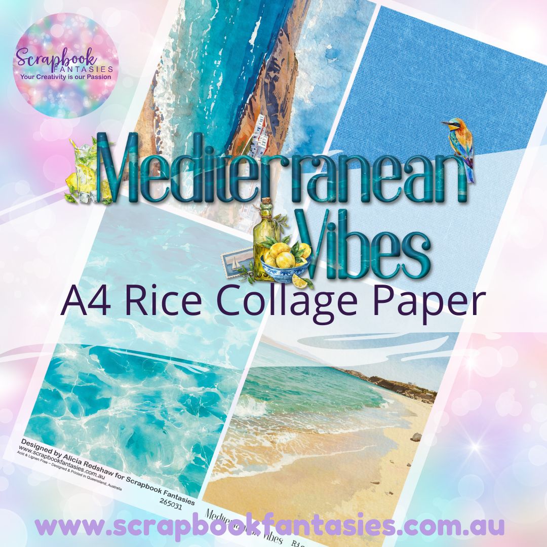 Mediterranean Vibes A4 Rice Collage Paper - Quarters 2 265031