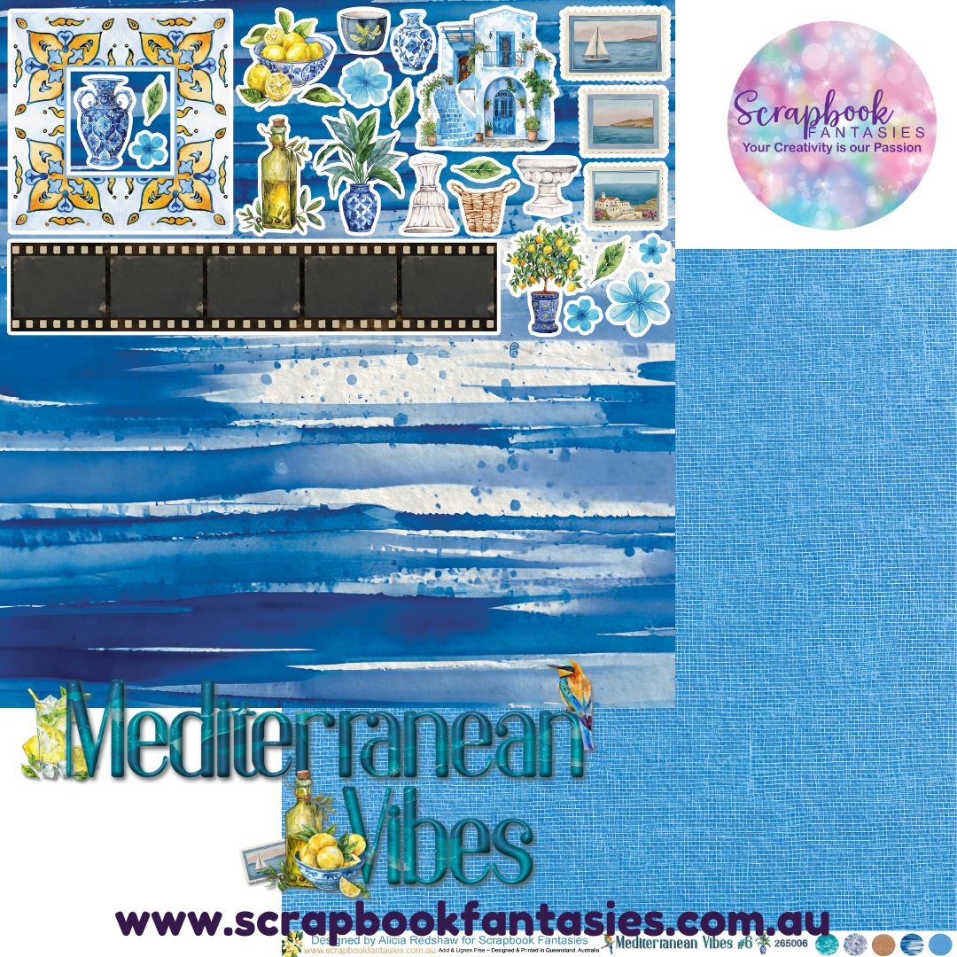 Mediterranean Vibes 12x12 Double-Sided Patterned Paper 6 - 265006