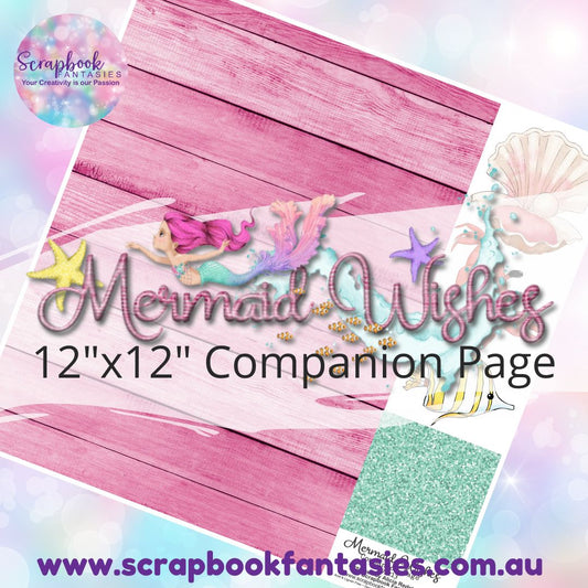 Mermaid Wishes 12"x12" Single-sided Companion Page - Pink Timber 692213