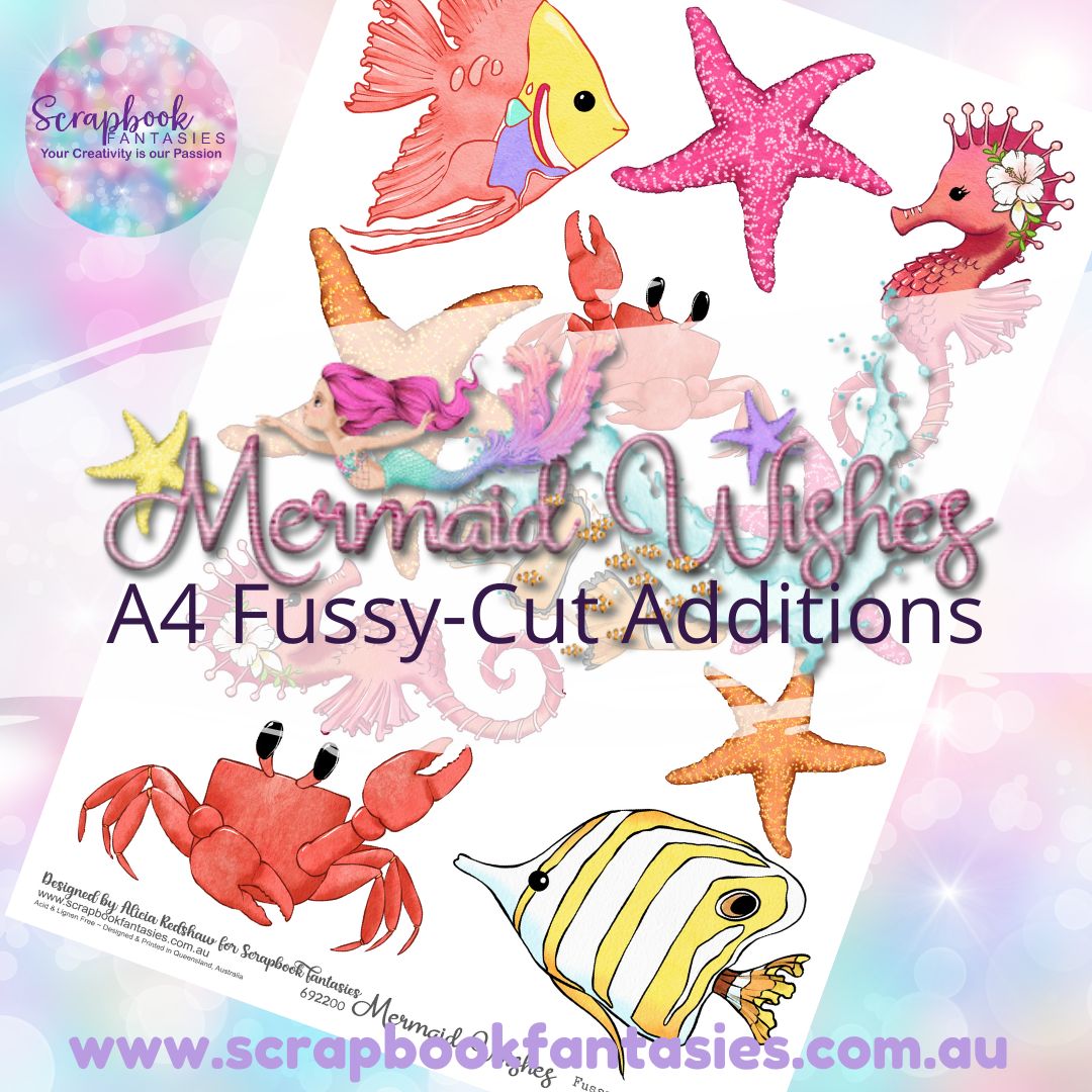 Mermaid Wishes A4 Colour Fussy-Cut Additions - Fishes 692214