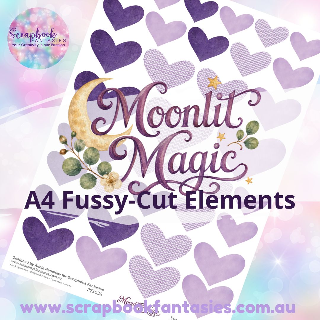 Moonlit Magic A4 Colour Fussy-Cut Elements - Hearts 2-3 271034