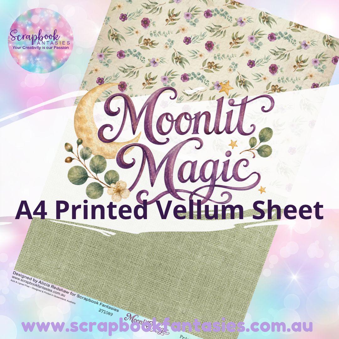 Moonlit Magic A4 Printed Vellum Sheet - Halves 3 271089