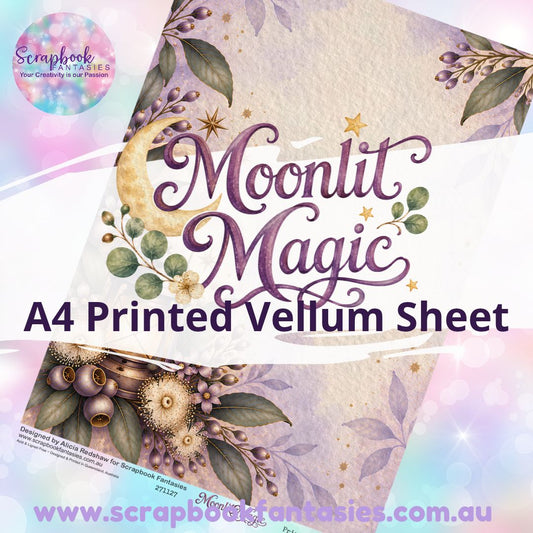 Moonlit Magic A4 Printed Vellum Sheet - Moonlit Gums 271127