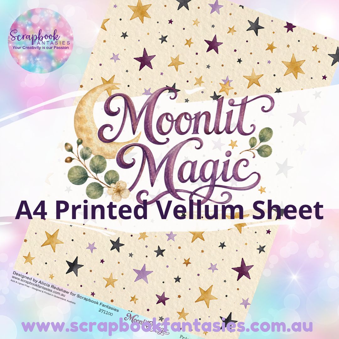 Moonlit Magic A4 Printed Vellum Sheet - Stars 271100