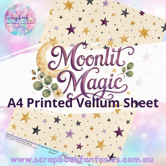 Moonlit Magic A4 Printed Vellum Sheet - Stars 271100