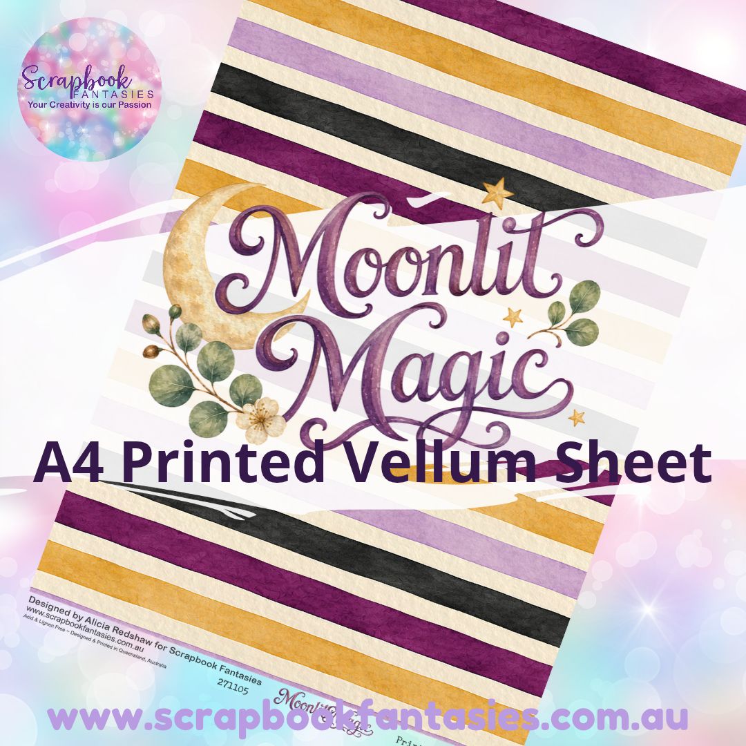 Moonlit Magic A4 Printed Vellum Sheet - Stripes 271105