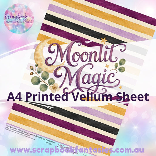 Moonlit Magic A4 Printed Vellum Sheet - Stripes 271105