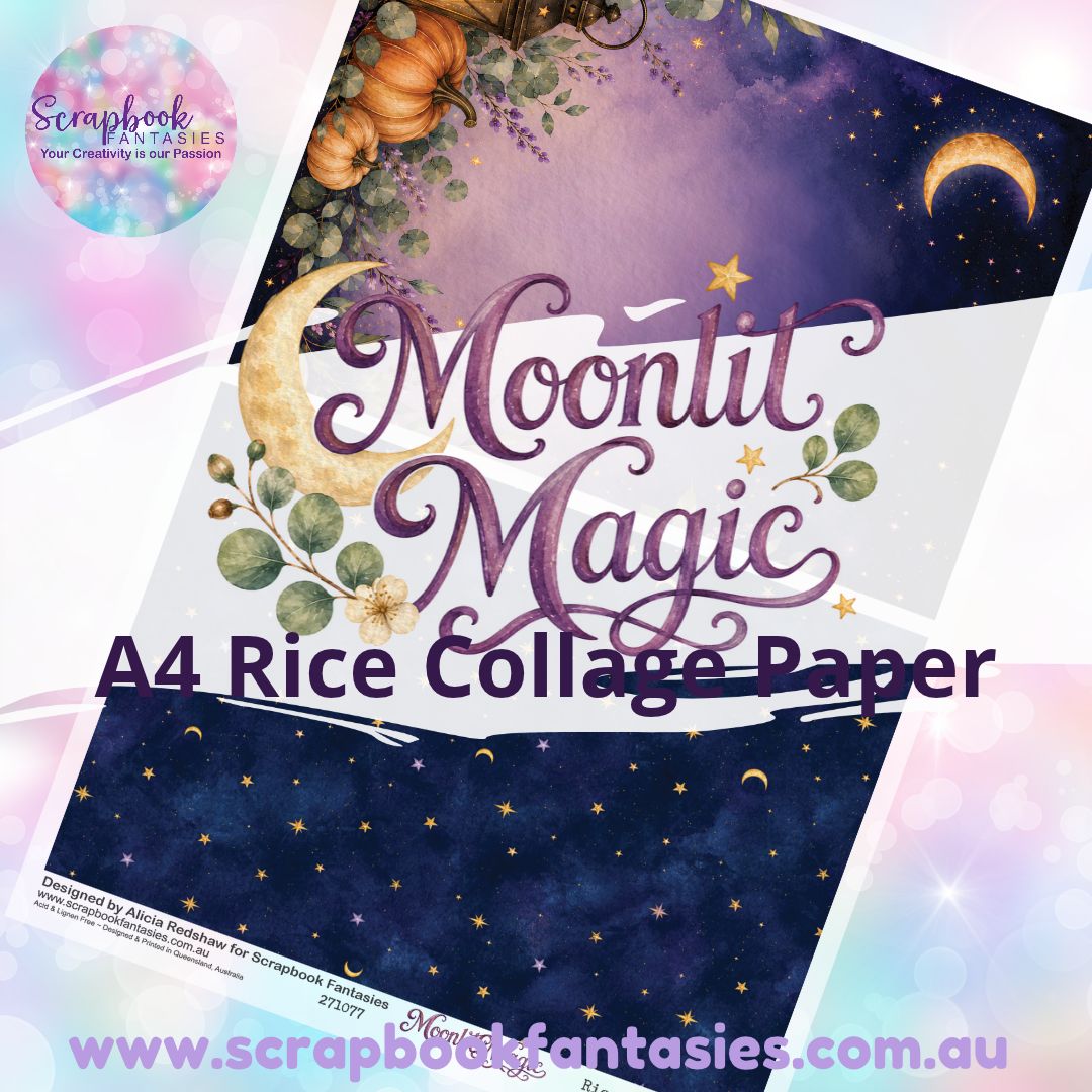 Moonlit Magic A4 Rice Collage Paper - Halves 1 271077