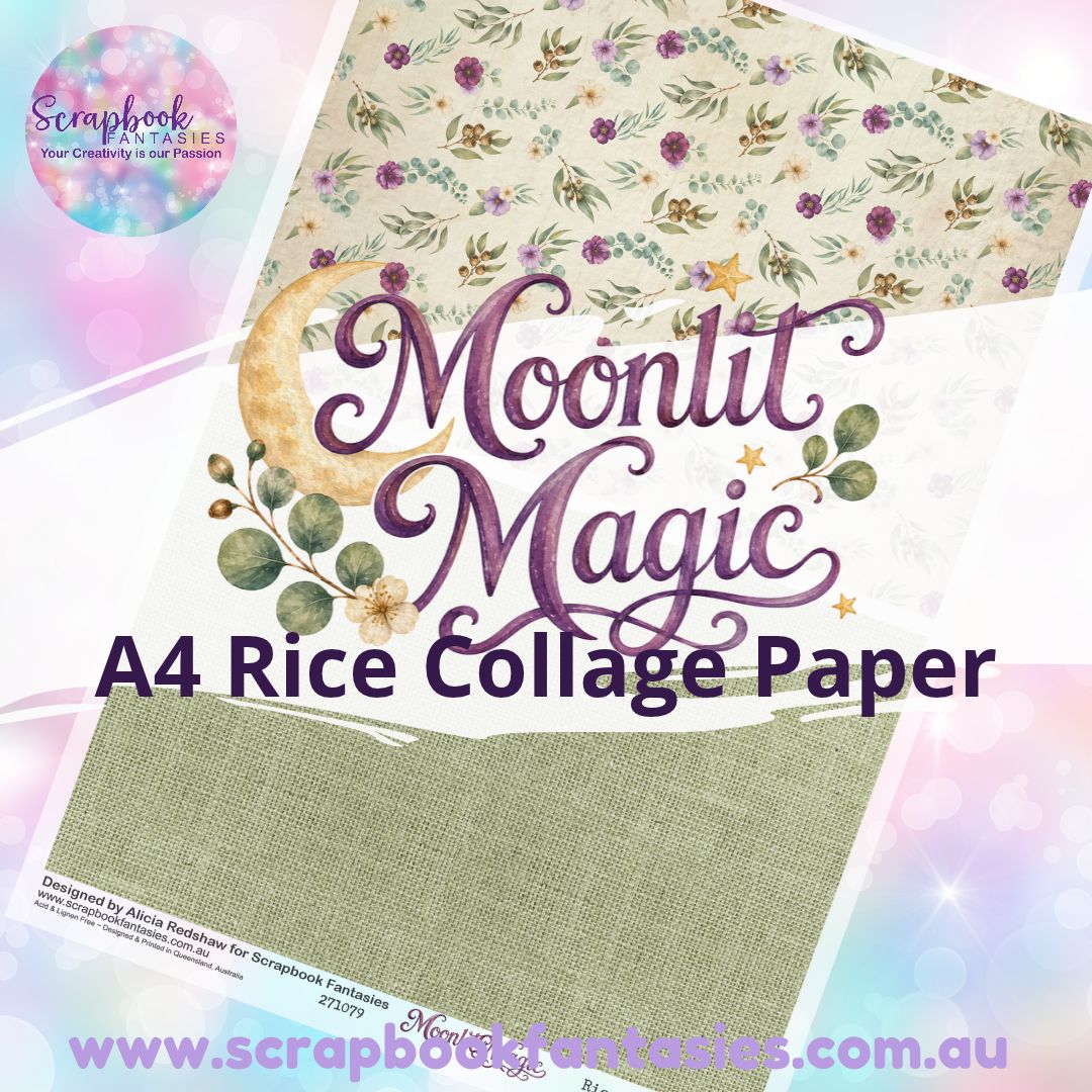 Moonlit Magic A4 Rice Collage Paper - Halves 3 271079