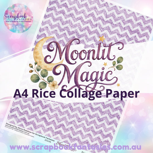 Moonlit Magic A4 Rice Collage Paper - Lilac Chevron 271095