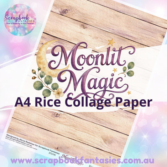 Moonlit Magic A4 Rice Collage Paper - Pastel Wood 271096