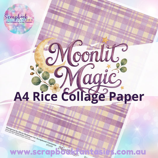 Moonlit Magic A4 Rice Collage Paper - Plaid 271097