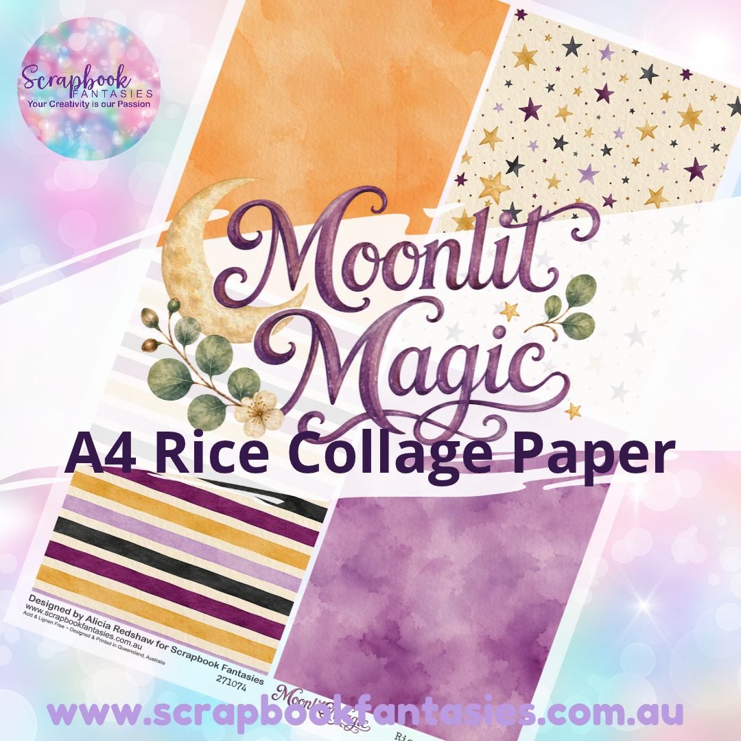 Moonlit Magic A4 Rice Collage Paper - Quarters 1 271074