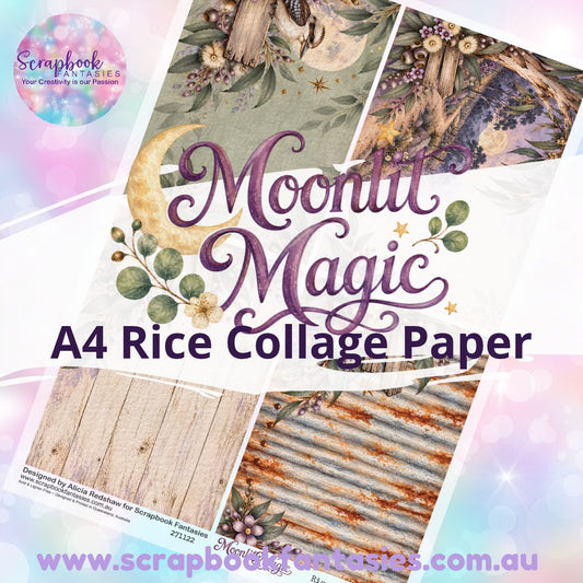 Moonlit Magic A4 Rice Collage Paper - Quarters 4 271122