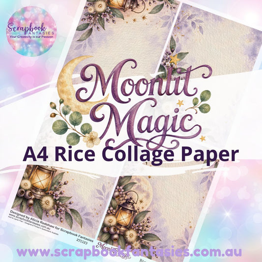 Moonlit Magic A4 Rice Collage Paper - Quarters 5 271123