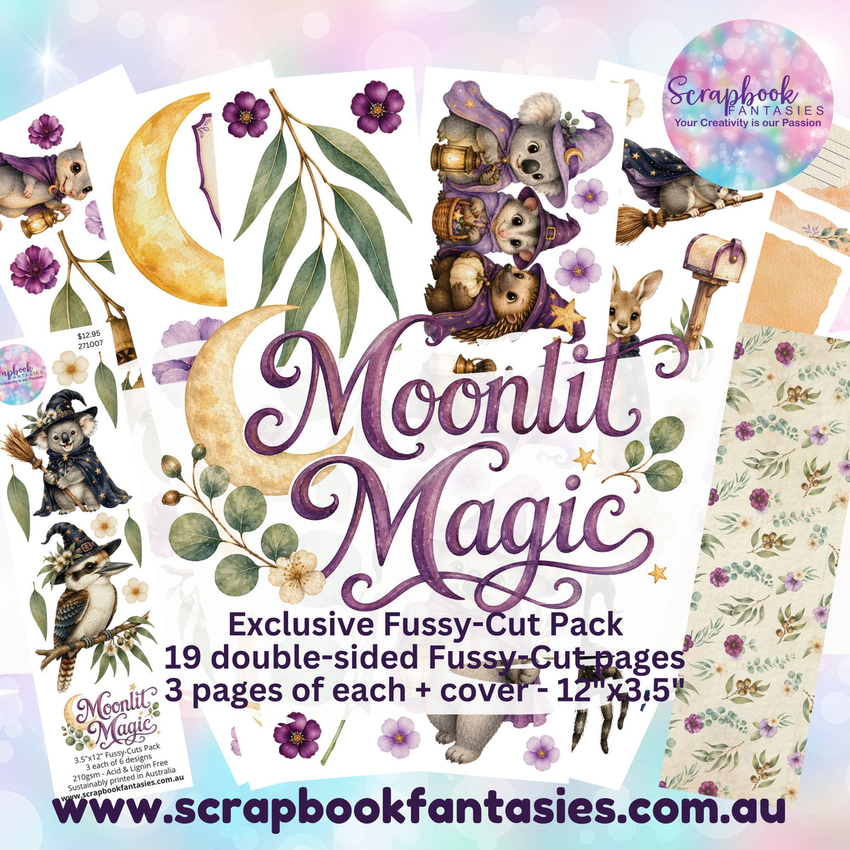 Moonlit Magic 12x3.5" Double-Sided Fussy-Cuts Pack - 19 pieces - 271007