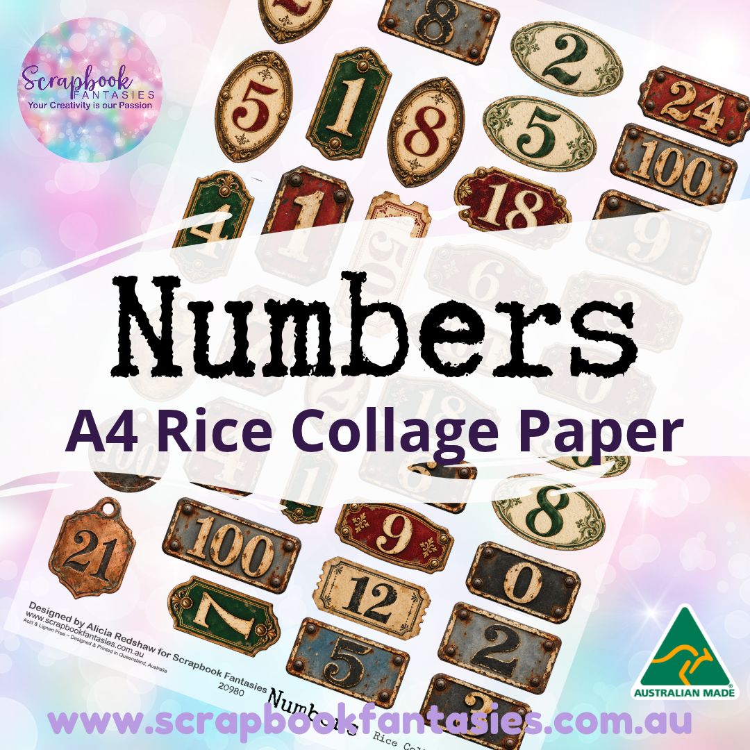 Numbers 1 A4 Rice Collage Paper 20980