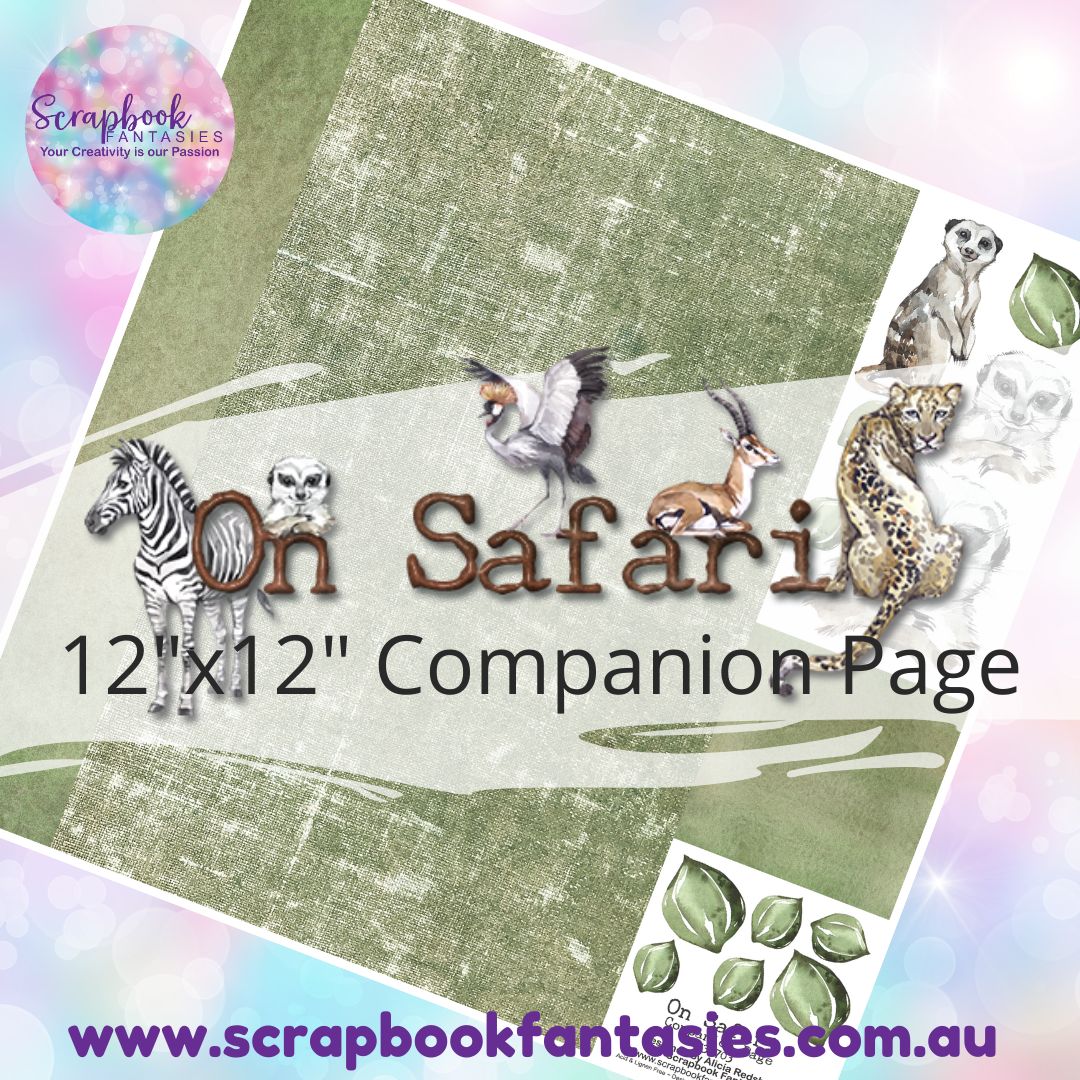 On Safari 12"x12" Single-sided Companion Page - Green Linen 736703