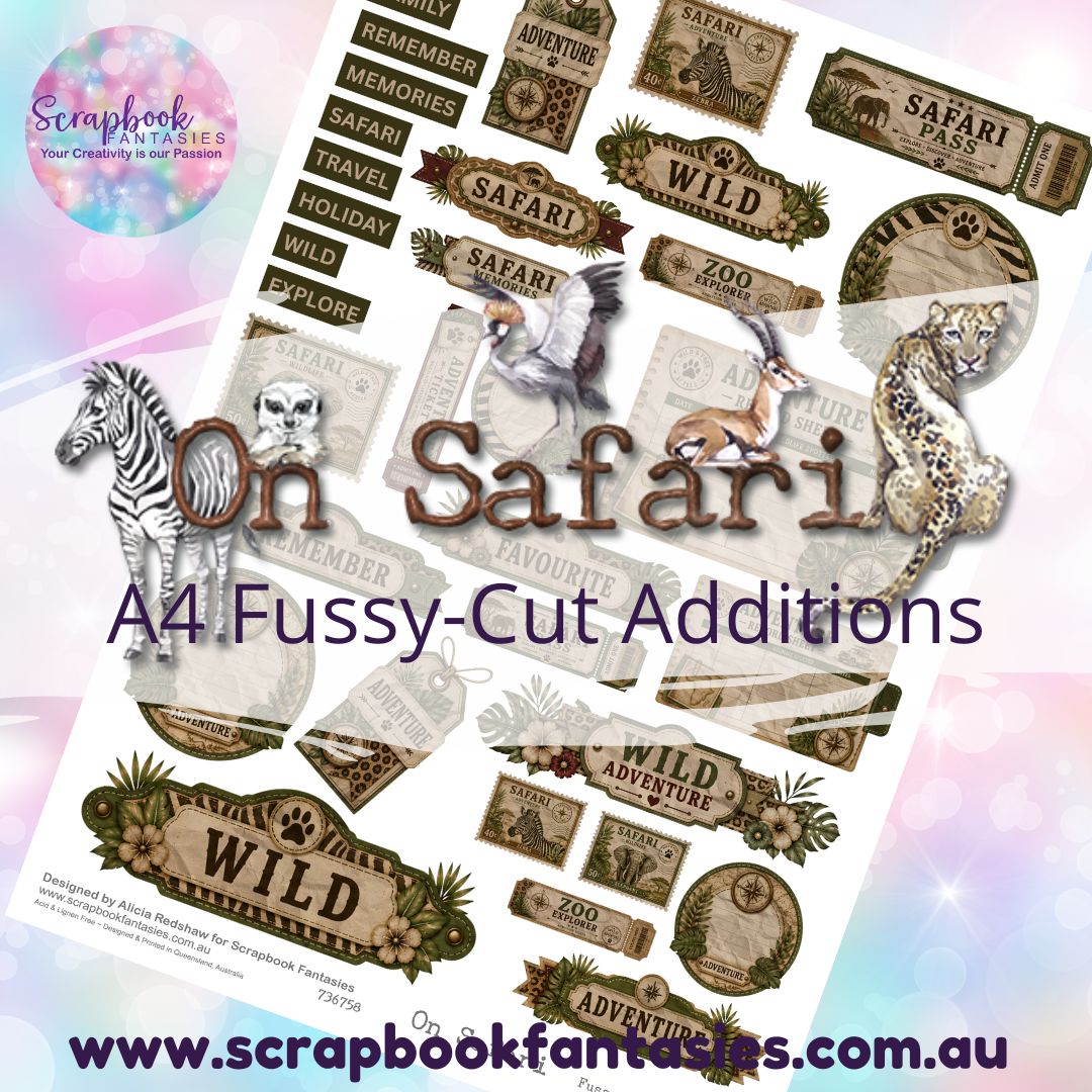 On Safari A4 Colour Fussy-Cut Additions - Ephemera 736758