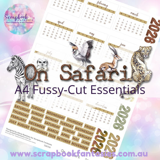 On Safari A4 Colour Fussy-Cut Calendar - 2026 - 736718