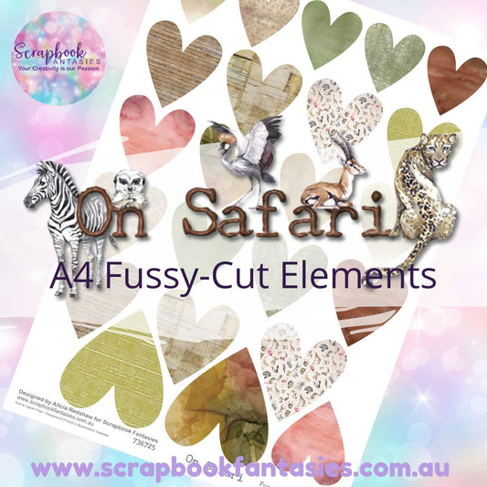 On Safari A4 Colour Fussy-Cut Elements - Large Hearts 1 736725