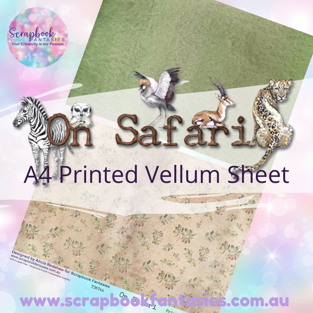 On Safari A4 Printed Vellum Sheet - Halves 2 736744
