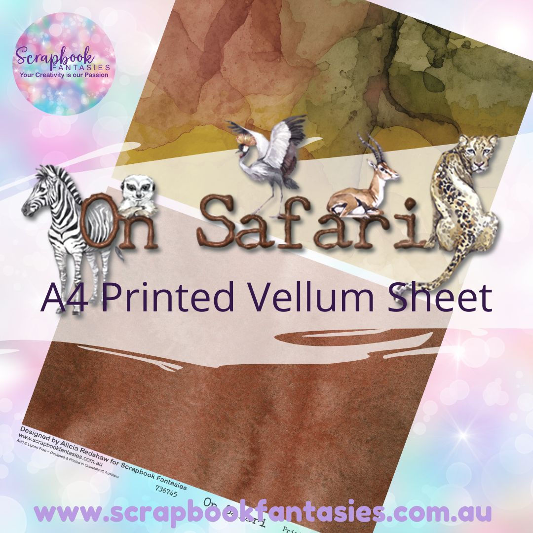 On Safari A4 Printed Vellum Sheet - Halves 3 736745