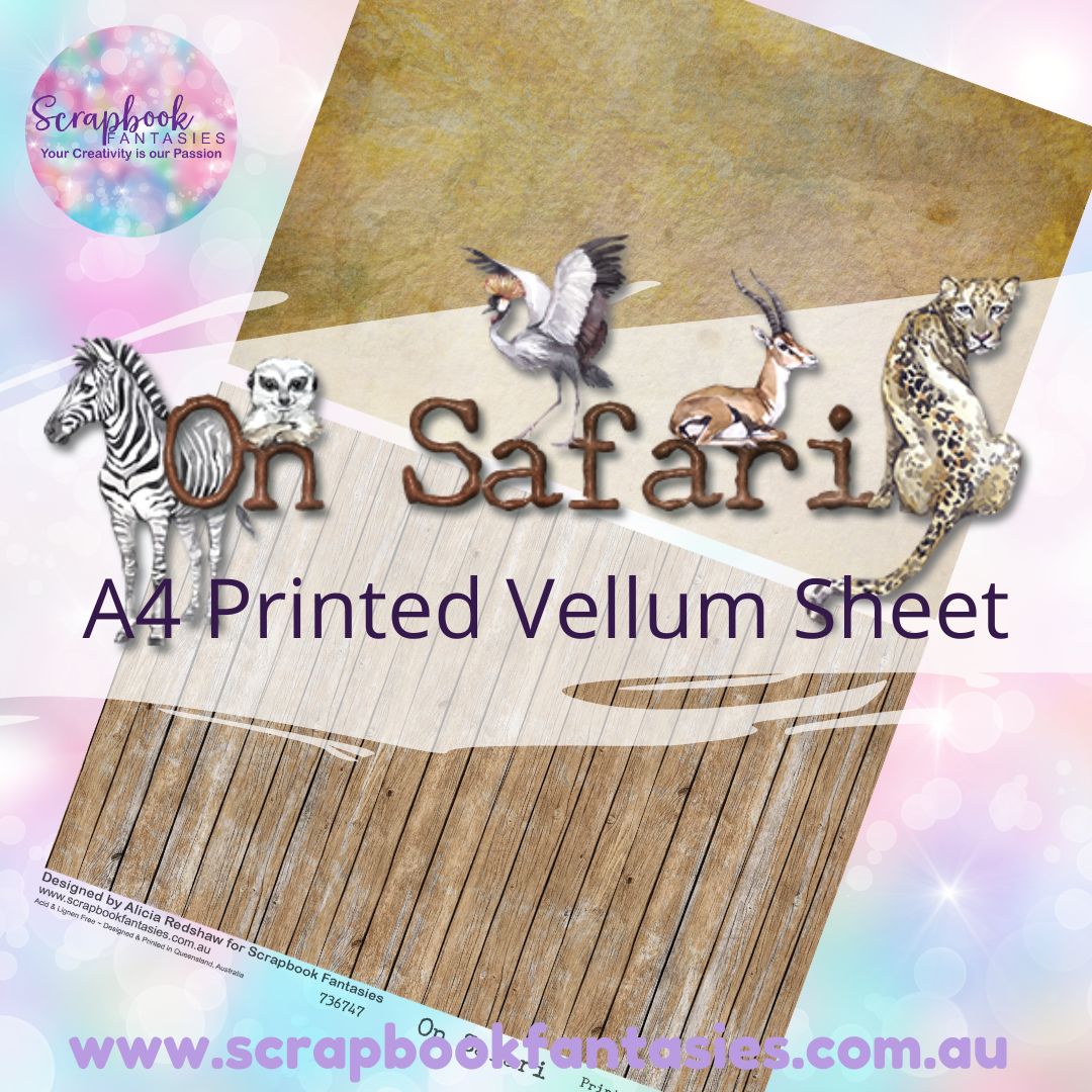 On Safari A4 Printed Vellum Sheet - Halves 5 736747