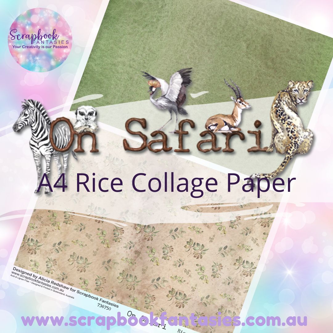 On Safari A4 Rice Collage Paper - Halves 2 736750