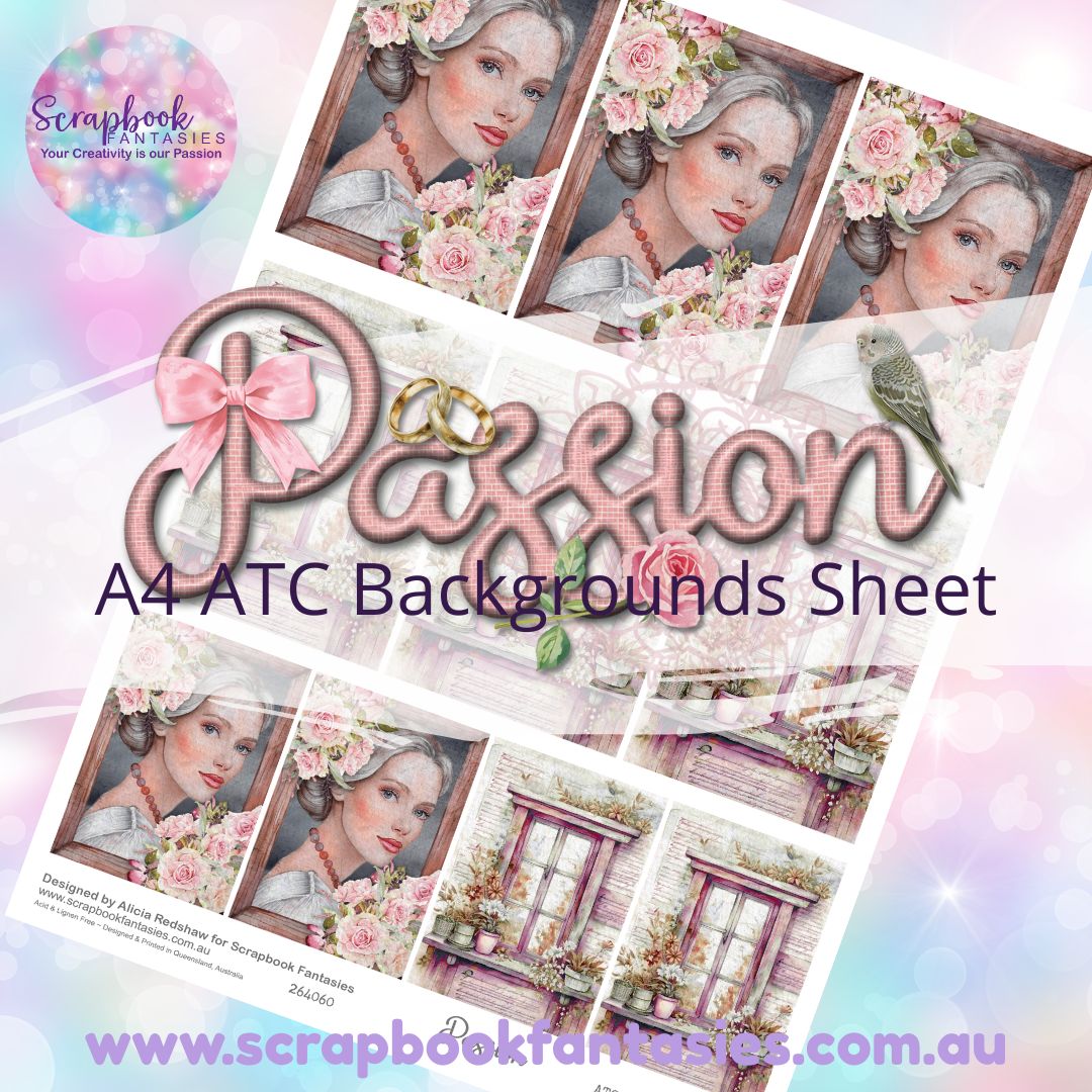 Passion A4 ATC Backgrounds Sheet 2 264060