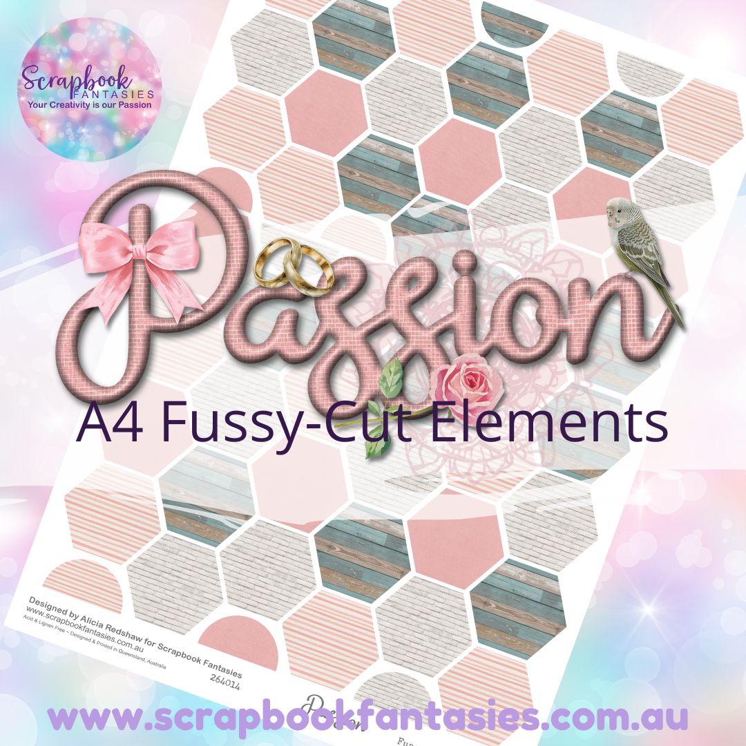 Passion A4 Colour Fussy-Cut Elements - Hexagons 1 264014