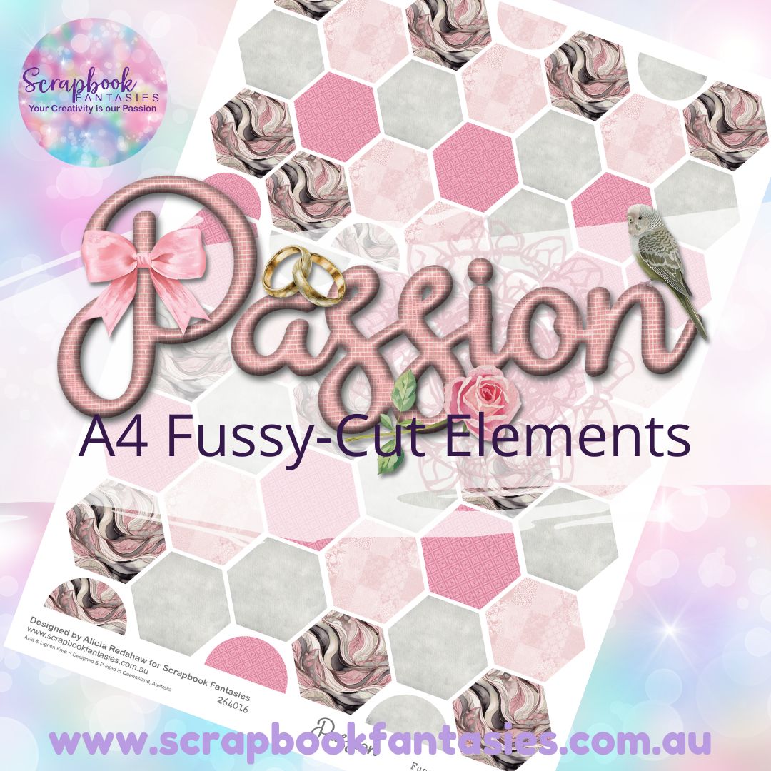 Passion A4 Colour Fussy-Cut Elements - Hexagons 3 264016
