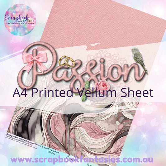 Passion A4 Printed Vellum Sheet - Halves 2 264084