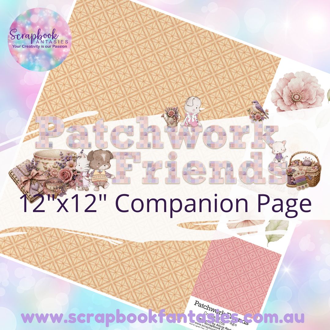 Patchwork Friends 12"x12" Single-sided Companion Page - Diamonds and Flowers 266056