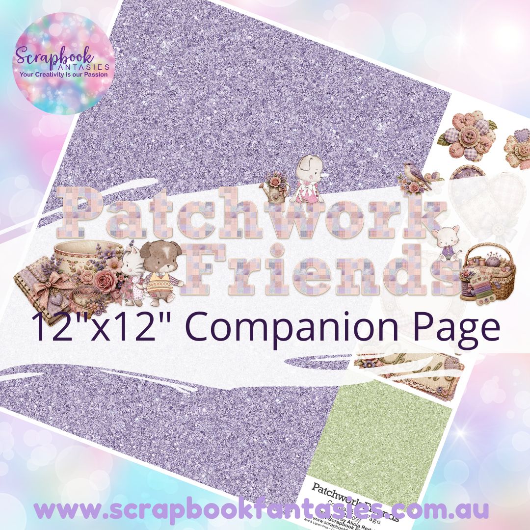 Patchwork Friends 12"x12" Single-sided Companion Page - Purple Glitter 266057